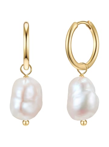 Glanzstücke München Ohrringe aus Sterling Silber mit Süßwasser-Zuchtperle in gelbgold