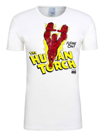 Logoshirt T-Shirt Human Torch Flame On in altweiss