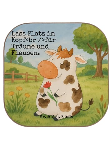 Mr. & Mrs. Panda Untersetzer für Gläser Kuh Design mit Spruch in Weiß