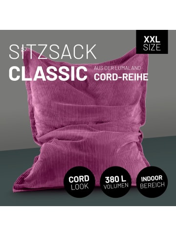 Lumaland LUMALAND Sitzsack Classic XXL Cord 380 L - 140 x 180 cm - mit waschbarem Bezug