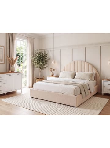 Beliani Doppelbett CHADENET in Beige - (W) 171 x (H) 102 x (L) 215 cm