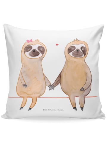Mr. & Mrs. Panda Deko Kissen Faultier Pärchen ohne Spruch in Weiß