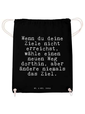 Mr. & Mrs. Panda Drawstring Bag Wenn du deine Ziele... mit Spruch in Schwarz