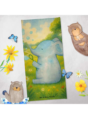 Mr. & Mrs. Panda Handtuch Elefant Seifenblasen Design ohne Spruch in Weiß