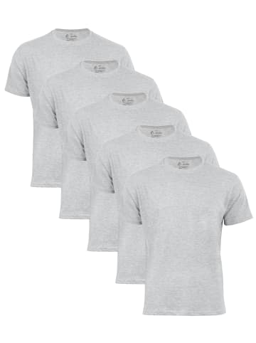 Cotton Prime® 5er Pack T-Shirt Basic O-Neck in Grau