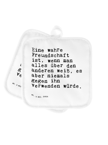 Mr. & Mrs. Panda Topfuntersetzer Eine wahre Freundschaft ist,...... in Weiß