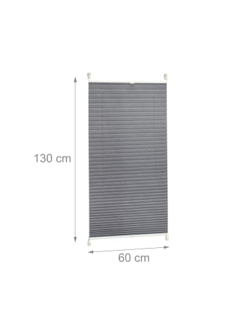 relaxdays 2 x Plissee in Grau - (L)130 x (B)60 cm