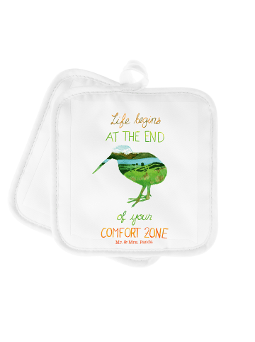 Mr. & Mrs. Panda Topflappen Kiwi Neuseeland mit Spruch in Bunt