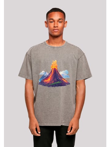 F4NT4STIC Oversize T-Shirt Vulkanausbruch in Asphalt