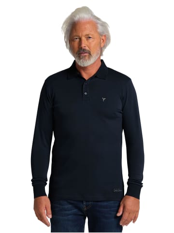 Carlo Colucci Langarm-Poloshirt Corneanu in Schwarz