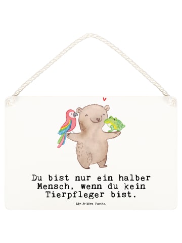 Mr. & Mrs. Panda Deko Schild Tierpfleger Herz mit Spruch in Weiß