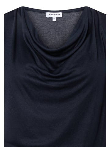 More & More feminines Shirt mit Wasserfall-Ausschnitt in marine