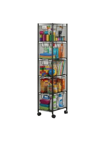 relaxdays Rollwagen in Schwarz - (B)20 x (H)98 x (T)28 cm