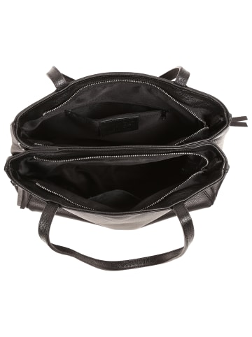 Toscanto Leder Schultertasche Toscanto Tasche schwarz ca. 36cm