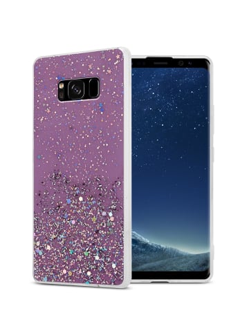 cadorabo Hülle für Samsung Galaxy S8 PLUS Glitter in Lila mit Glitter