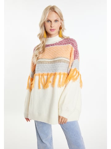 IZIA Pullover in Wollweiss Orange