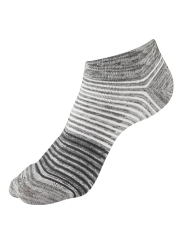 Bench Sneakersocken in 2x schwarz uni, 2x grau geringelt, 2x grau meliert