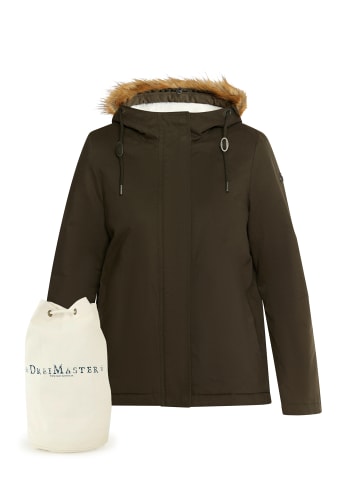 DreiMaster Vintage Winterjacke + Shopping Bag - Set in Dunkeloliv