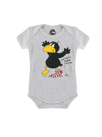 Logoshirt Baby-Body DER KLEINE RABE SOCKE - Print Der kleine Rabe Socke - Socke in grau-meliert