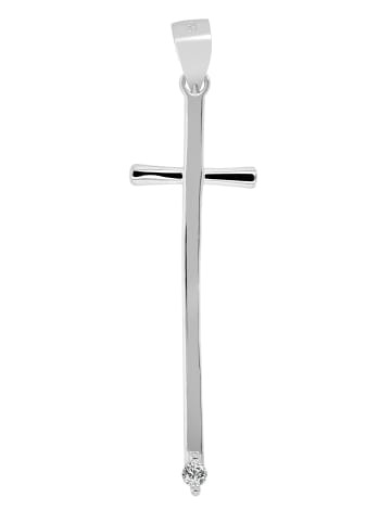 Adeliás Damen Anhänger – Kreuz Kreuzanhänger aus 925 Silber mit Zirkonia in silber