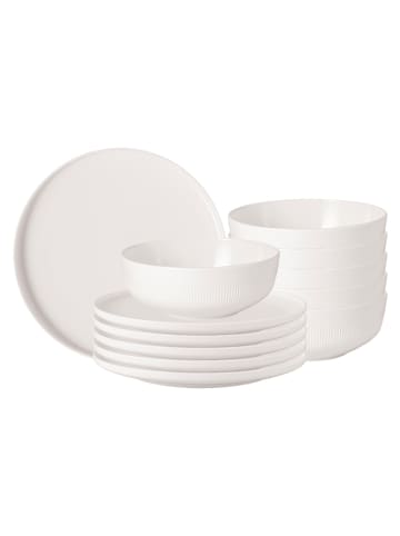 Villeroy & Boch 12er Set Tafelservice Afina in weiß