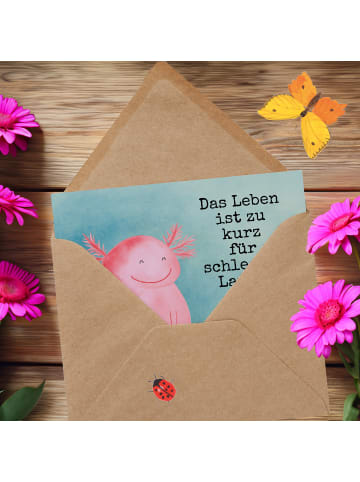 Mr. & Mrs. Panda Deluxe Karte Axolotl Glücklich Design mit Spruch in Weiß