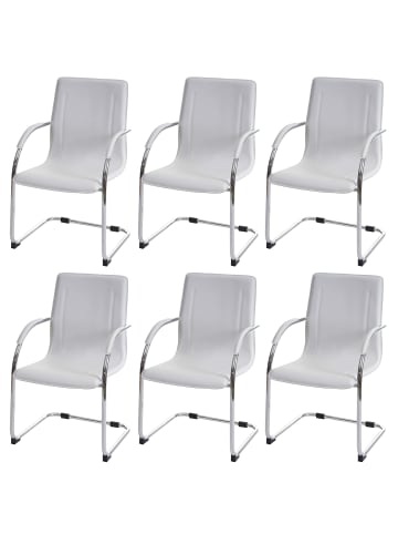 MCW 6er-Set Esszimmerstuhl Perm, Weiß