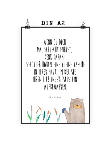 Mr. & Mrs. Panda Bild Otter Stein mit Spruch in Weiß
