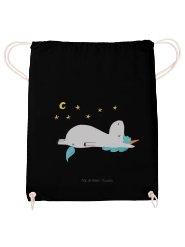 Mr. & Mrs. Panda Beutel Einhorn Sternenhimmel ohne Spruch in Schwarz