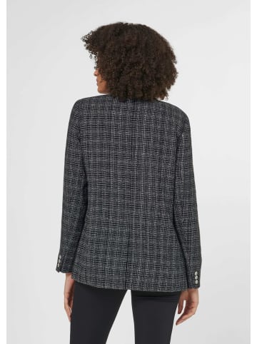 MADELEINE Klassischer Blazer mit silberfarbenen Knöpfen in schwarz / wollweiß