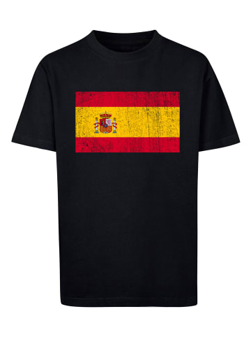 F4NT4STIC T-Shirt Spain Spanien Flagge distressed in schwarz