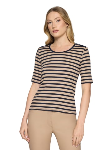Betty Barclay Basic Shirt mit Rippenstruktur in Beige/Dark Blue