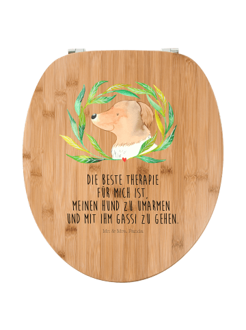 Mr. & Mrs. Panda Klodeckel Hund Blumen mit Spruch in Braun