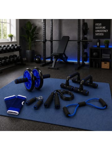 relaxdays 9-tlg. Fitness Set in Blau