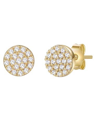 Glanzstücke München Ohrstecker Kreis aus Sterling Silber mit Zirkonia in gelbgold