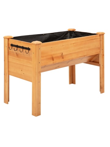 Outsunny Hochbeet aus Holz 120L x 60B x 81H cm Naturholz