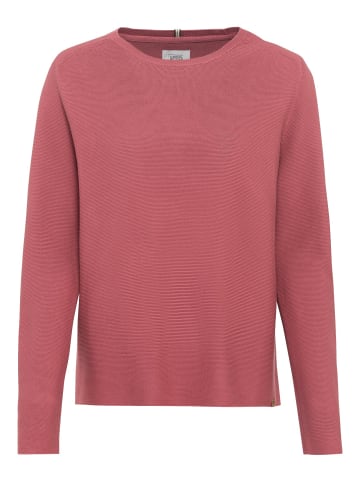 Camel Active Strickpullover aus reiner Baumwolle in Rot-Braun