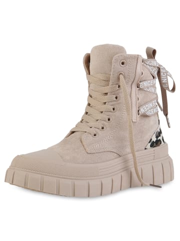 VAN HILL Sneaker High Grace in Khaki Leopard