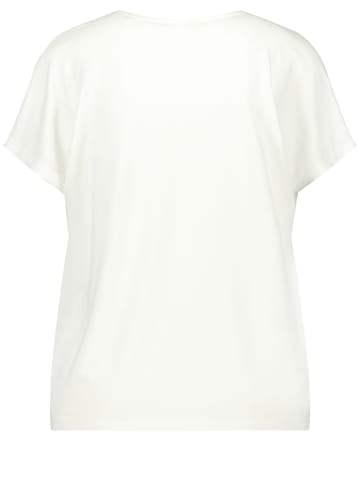 TAIFUN T-Shirt Kurzarm Rundhals in Offwhite gemustert