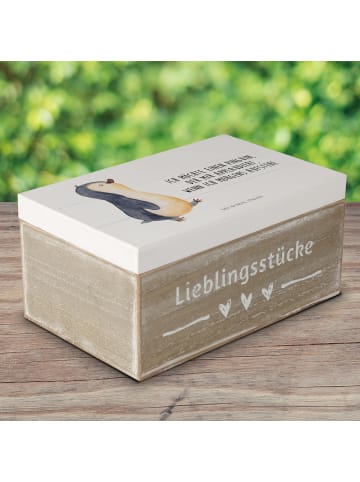 Mr. & Mrs. Panda Aufbewahrungsbox Pinguin mHerzieren mit Spruch in Weiß
