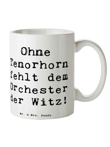 Mr. & Mrs. Panda Teetasse Spruch Tenorhorn Witz mit Spruch in Weiß