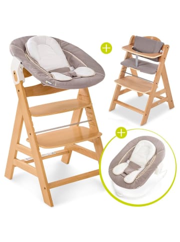 Hauck Alpha Plus Natur Newborn Set - 4-tlg. Hochstuhl + in beige