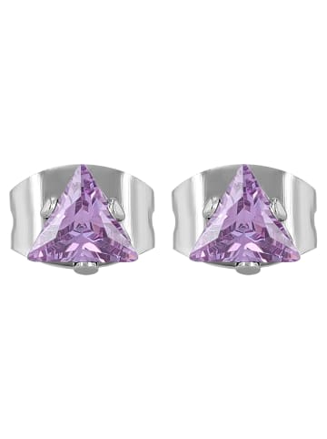 Adeliás Damen Ohrringe – Ohrstecker aus Edelstahl mit Zirkonia in silber