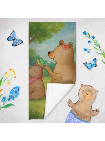 Mr. & Mrs. Panda Badehandtuch Bär Kind Design ohne Spruch in Gelb Pastell