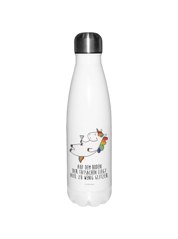 Mr. & Mrs. Panda Thermosflasche Einhorn Cocktail mit Spruch in Weiß