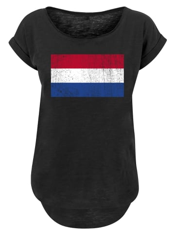 F4NT4STIC T-Shirt Netherlands NIederlande Holland Flagge distressed in schwarz