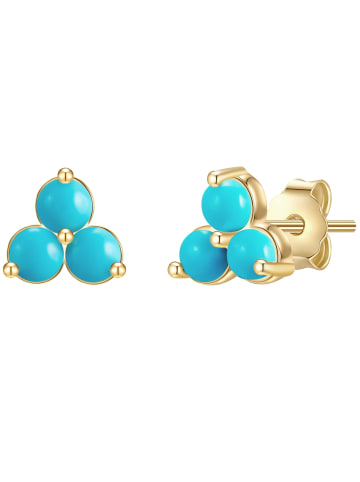 Glanzstücke München Ohrstecker Sterling Silber Türkis (rek.) in gelbgold