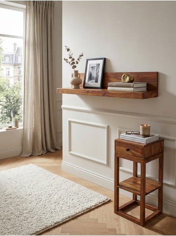 KADIMA DESIGN Wandregal MUMBAI Massiv-Holz Holzregal 110 cm Landhaus-Stil in Massivholz