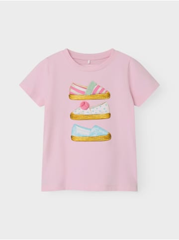 name it T-Shirt 2er-Set Print Design Kurzarm Kinder Oberteil in Pink-2