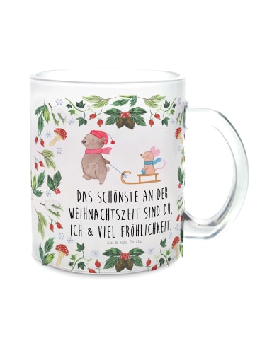 Mr. & Mrs. Panda Teetasse Bär und Maus Schlitten mit Spruch in Transparent